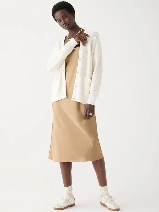 J.Crew V-neck Cotton-blend Cardigan Sweater - Picture 3 of 8